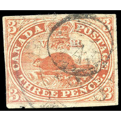 canada stamp 4 beaver 3d 1852 U VF 012
