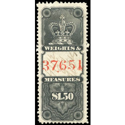 canada revenue stamp fwm11 crown 1 50 1876