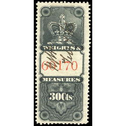 canada revenue stamp fwm19 crown 30 1878