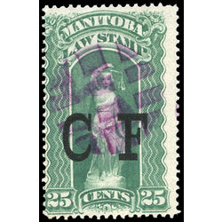 canada revenue stamp ml85 law stamps jf on cf overprint 25 1886