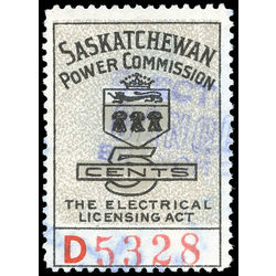 canada revenue stamp se14 saskatchewan electrical inspection 5 1937