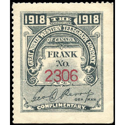 canada revenue stamp tgn29 great north western telegraph co 1918