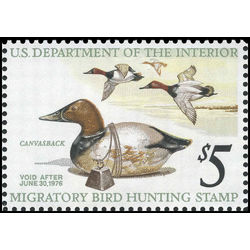 us stamp rw hunting permit rw42 canvasbacks ducks and decoy 5 1975