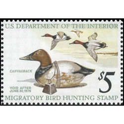 us stamp rw hunting permit rw42 canvasbacks ducks and decoy 5 1975