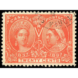 canada stamp 59i queen victoria diamond jubilee 20 1897 U VF 001