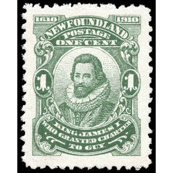 newfoundland stamp 87xiv king james i 1 1910 M VFNH 001
