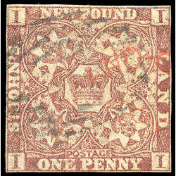 newfoundland stamp 1 1857 first pence issue 1d 1857 U F 003