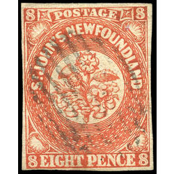 newfoundland stamp 8 1857 first pence issue 8d 1857 U VF 005