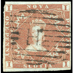 nova scotia stamp 1 pence issue victoria 1d 1853 U VF 003