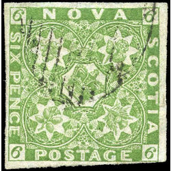 nova scotia stamp 4 pence issue 6d 1851 U VF 002