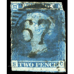 great britain stamp 4 queen victoria two penny blue 2p 1841 U 001