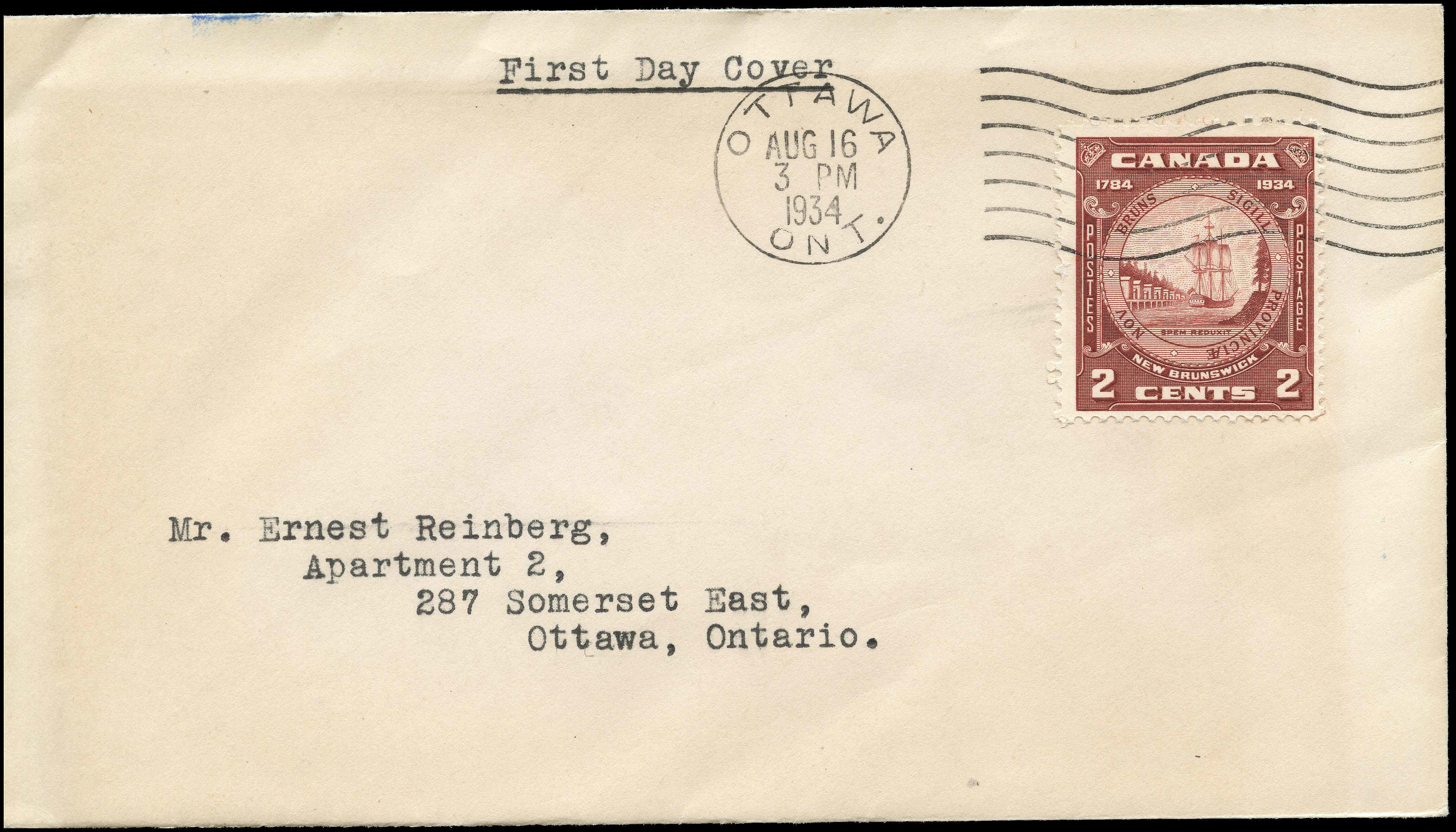 Buy Canada #210 - New Brunswick Seal (1934) 2¢ - First Day ...