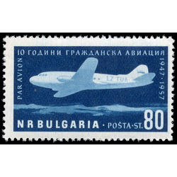 bulgaria stamp c75 passenger plane 80st 1957