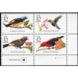 us stamp postage issues 3225a tropical birds 1998