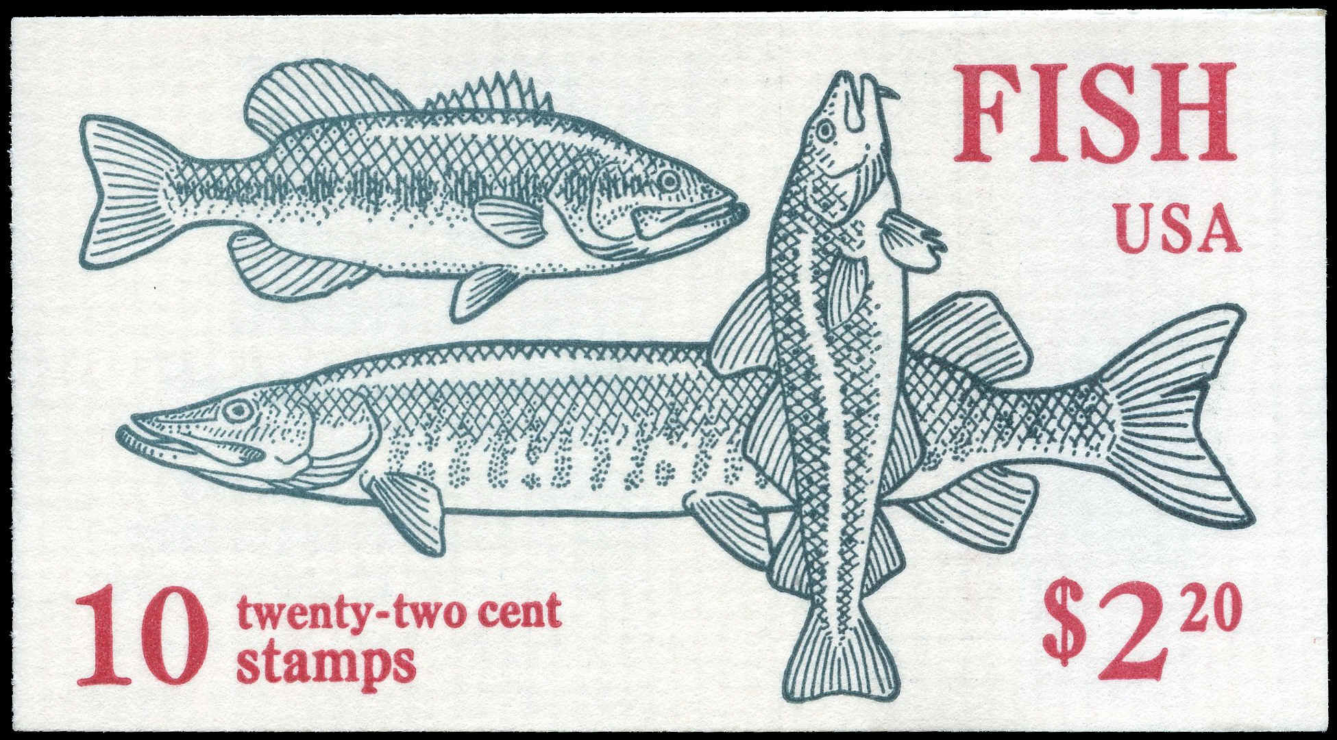 Buy US #BK154 - Fish (1986) 10 x 25¢ - Booklet of 10 stamps
