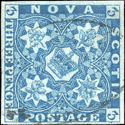 nova scotia stamp 2 pence issue 3d 1851 u vf 001