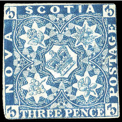 nova scotia stamp 3 pence issue 3d 1851 M FOG 007