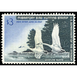 us stamp rw hunting permit rw33 whistling swans 3 1966