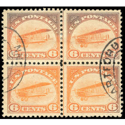 us stamp c air mail c1 curtiss jenny 6 1918 CENTER LINE BLOCK USED
