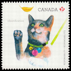 canada stamp 2833i cat on leash 2015