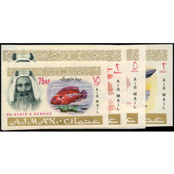 ajman stamp co1 co4 sheik rashid bin humaind al naimi 1965 IMPERFORATED M
