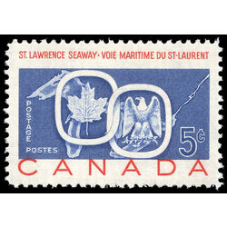 canada stamp 387 seaway and national emblems 5 1959 m vf 001