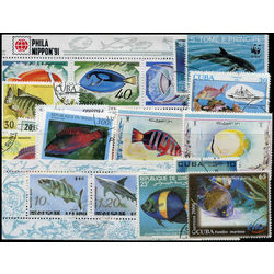 fish sea life on stamps