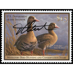 us stamp rw hunting permit rw78 white fronted geese 2011 BLACK SIGNATURE