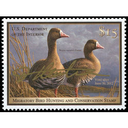 us stamp rw hunting permit rw78 white fronted geese 2011 GOLD SIGNATURE
