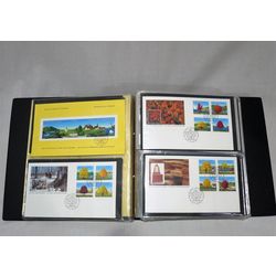 black unisafe fdc album with 65 different official canada post first day covers from may 1991 to march 2000
