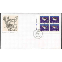 canada stamp 1180c peary caribou perf 14 4 x 13 8 80 1990 FDC 001