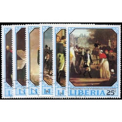 liberia stamp 525 530 paintings of napoleon 1970