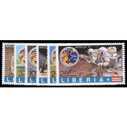liberia stamp 623 628 apollo 17 us moon mission 1973