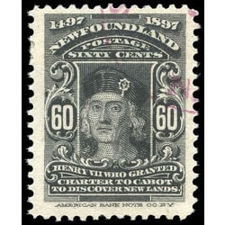 newfoundland stamp 74 king henry vii 60 1897