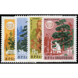 albania stamp 2142 2145 forestry logging unfao emblem 1984