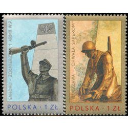 poland stamp 2156 2157 memorials unveiled on 30th anniv of wwii victory 1976