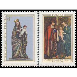 poland stamp 2185 2186 virgin and child 1976
