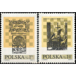 poland stamp 2043 2044 design 1 50z education etching by daniel chodowiecki 1974