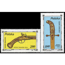 poland stamp 2480 2481 pistol and sword 18th century 1981
