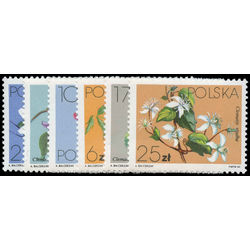poland stamp 2610 2615 local flowers clematis varieties 1984