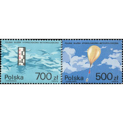 poland stamp 2976 2977 polish meteorological service 1990