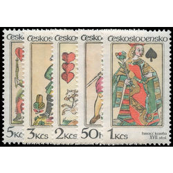 czechoslovakia stamp 2520 2524 playing cards 1984