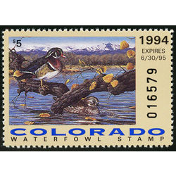 us stamp rw hunting permit rw co5 colorado wood ducks 5 1994