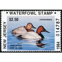 us stamp rw hunting permit rw nj1 new jersey canvasback ducks 2 50 1984