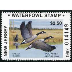 us stamp rw hunting permit rw nj7 new jersey canada geese 2 50 1987
