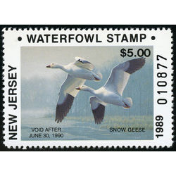us stamp rw hunting permit rw nj12 new jersey snow geese 5 1989