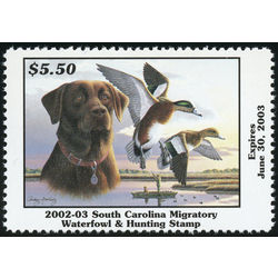 us stamp rw hunting permit rw sc22 south carolina wigeons chocolate labrador retirever 5 50 2002