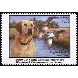 us stamp rw hunting permit rw sc29 south carolina ring necked duck labrador retriever 5 50 2009