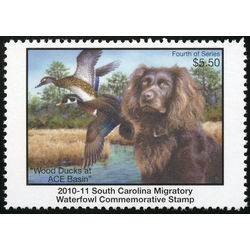 us stamp rw hunting permit rw sc30 south carolina wood duck and boykin spaniel 5 50 2010