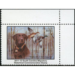 us stamp rw hunting permit rw sc31 south carolina blue winged teal and chocolate labrador retriever 5 50 2011